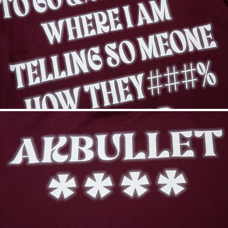 Printed Letter Cotton Short Sleeve Men