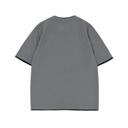 Fashion Colorblock Round Neck Short Sleeve Men