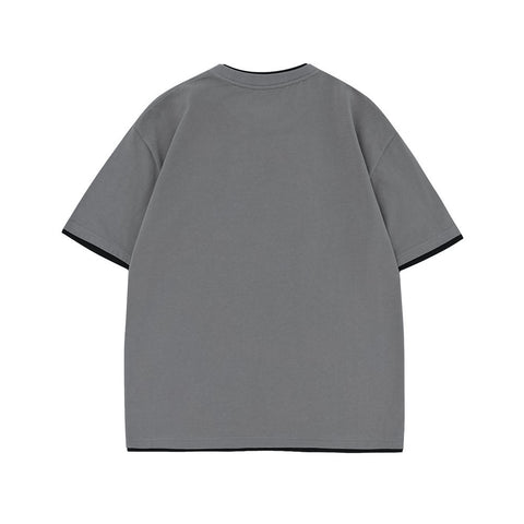 Fashion Colorblock Round Neck Short Sleeve Men