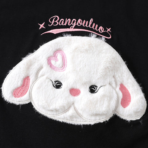 Puppy Flocking Embroidered Short Sleeve Men