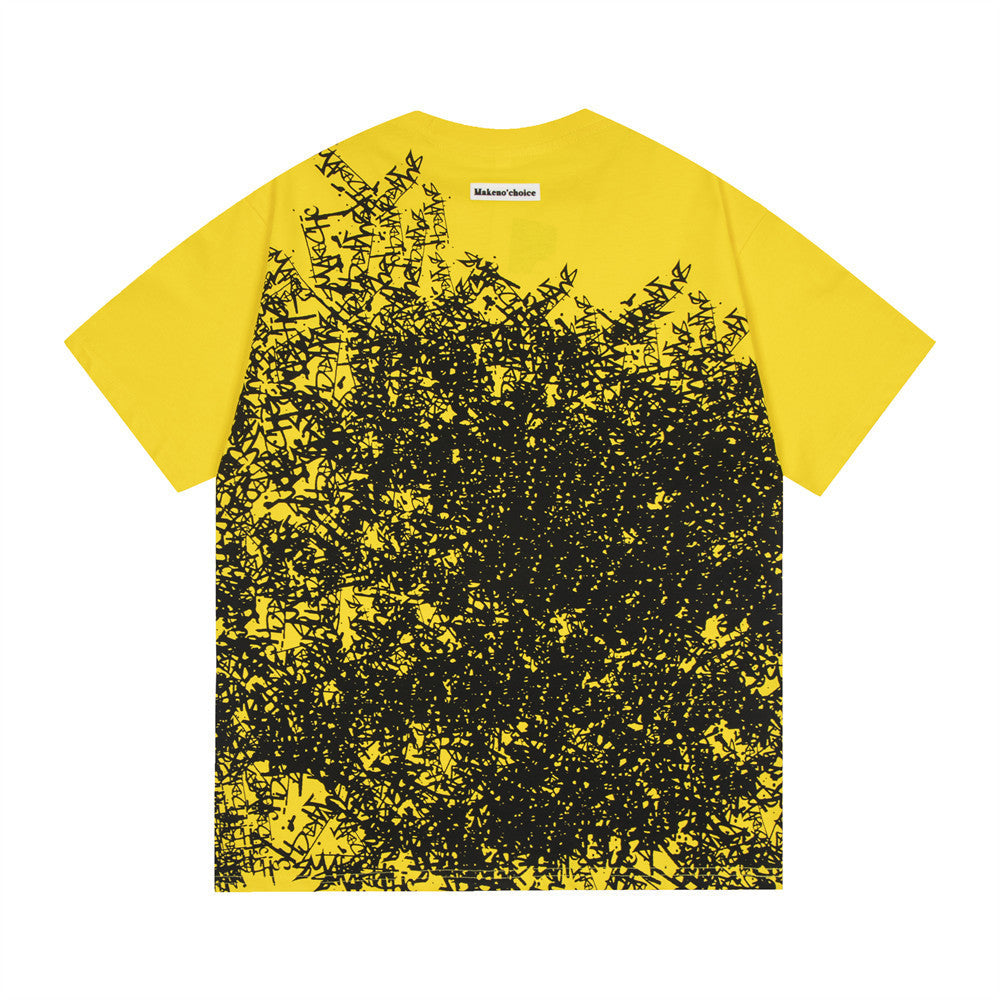 Full Printed Graffiti Cotton Short Sleeve Men
