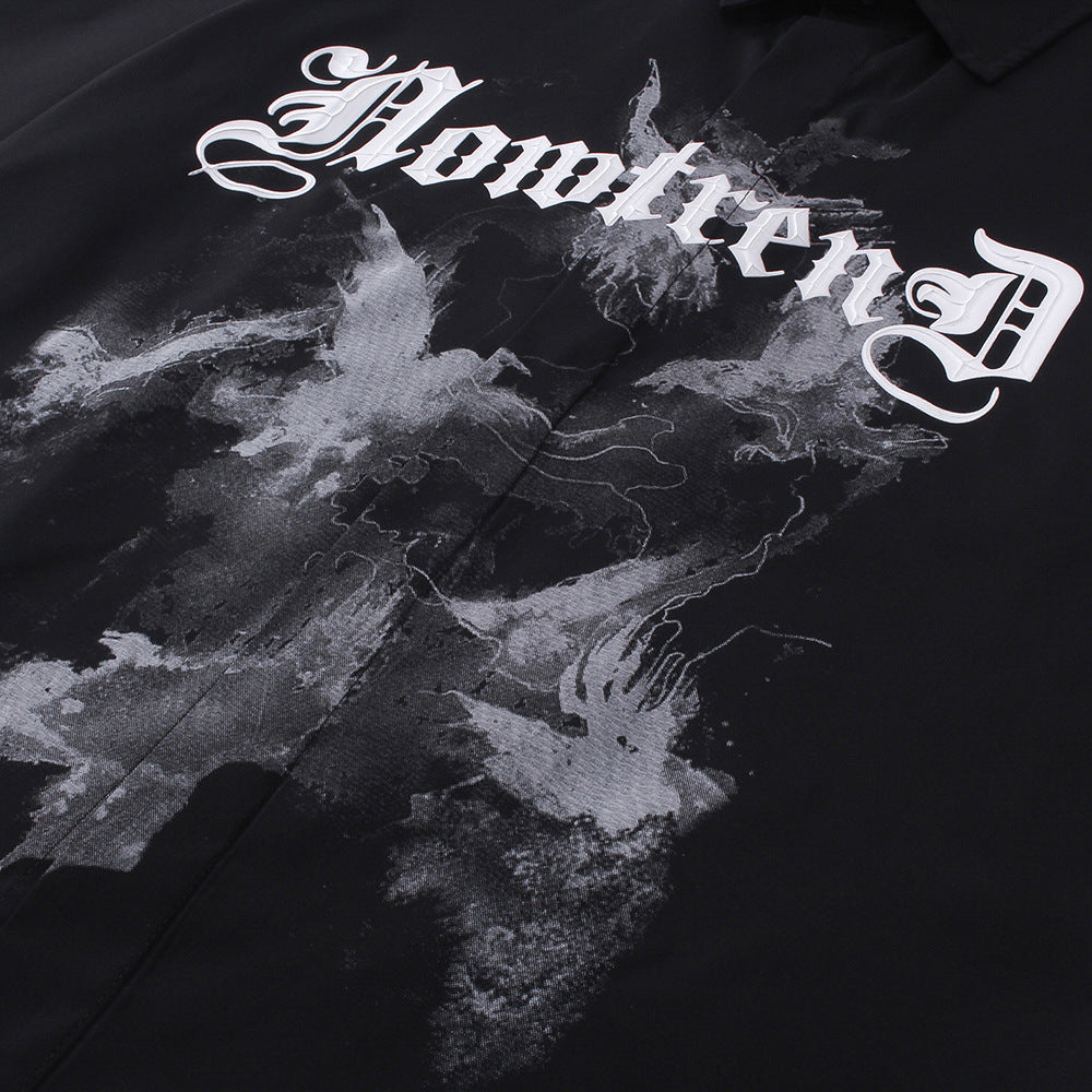 Abstract Printing Short Sleeve Shirt For Men