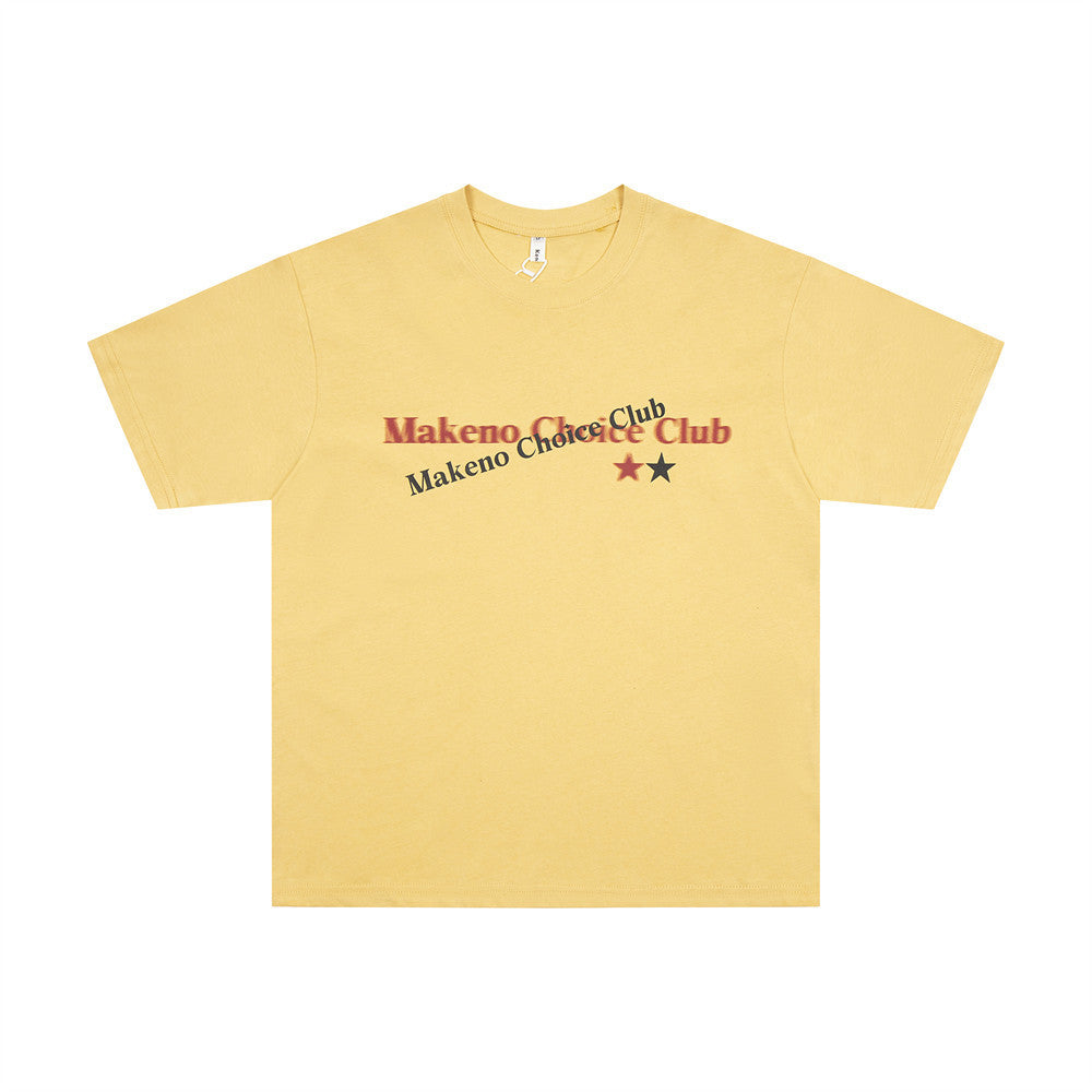 American Printed Letter Short Sleeve Men