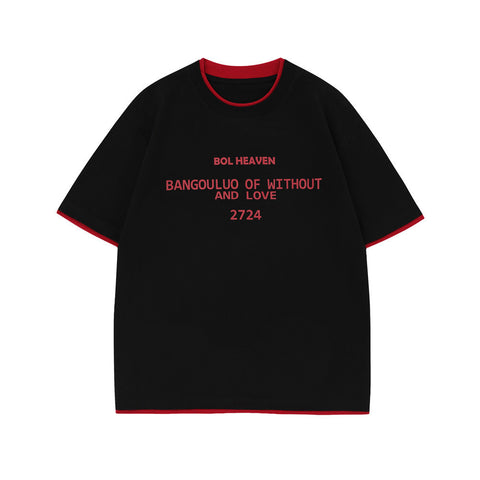 Fashion Colorblock Round Neck Short Sleeve Men