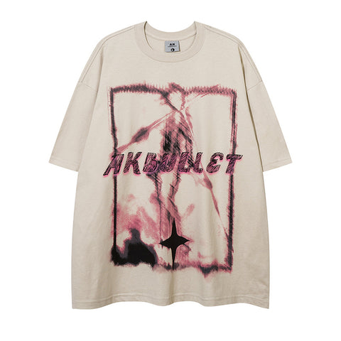 Abstract Graffiti Printing Short Sleeve Men