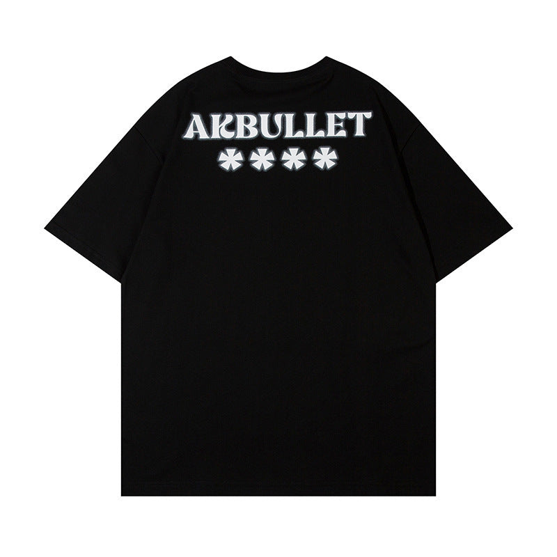 Printed Letter Cotton Short Sleeve Men