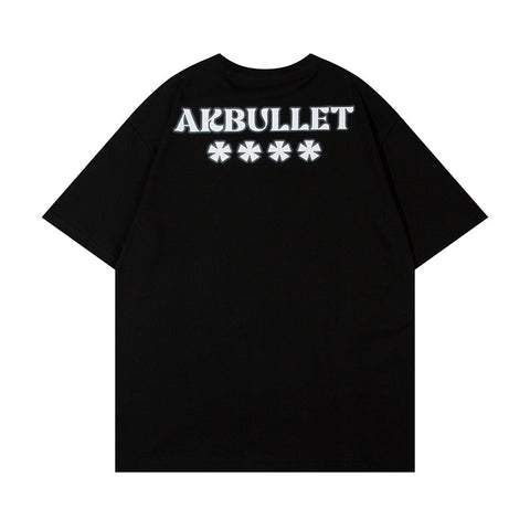 Printed Letter Cotton Short Sleeve Men