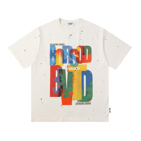 Creative Graffiti Letter Short Sleeve Men