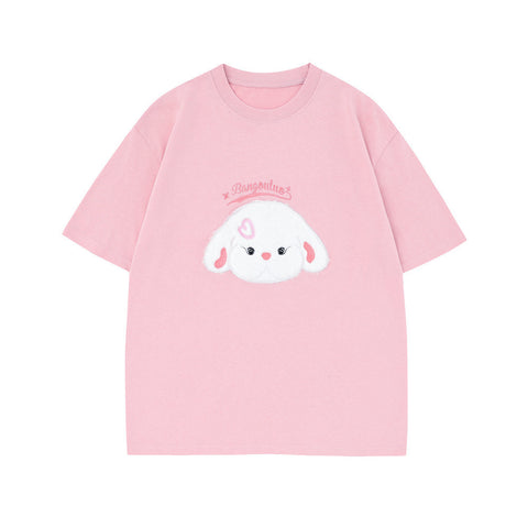 Puppy Flocking Embroidered Short Sleeve Men