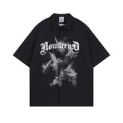 Abstract Printing Short Sleeve Shirt For Men