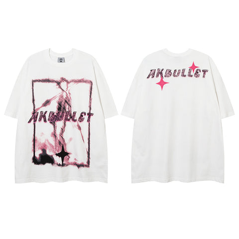 Abstract Graffiti Printing Short Sleeve Men