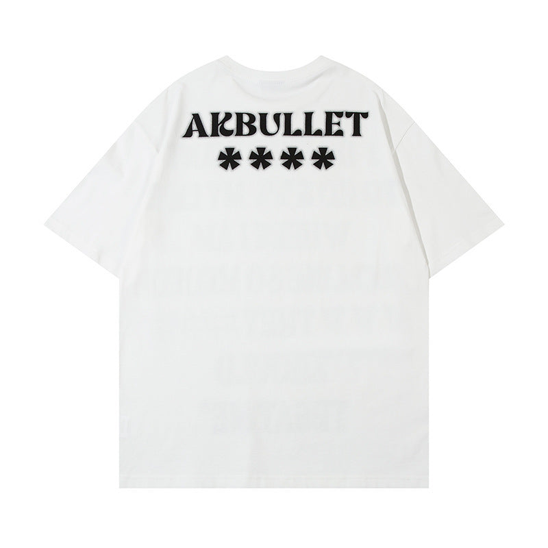 Printed Letter Cotton Short Sleeve Men