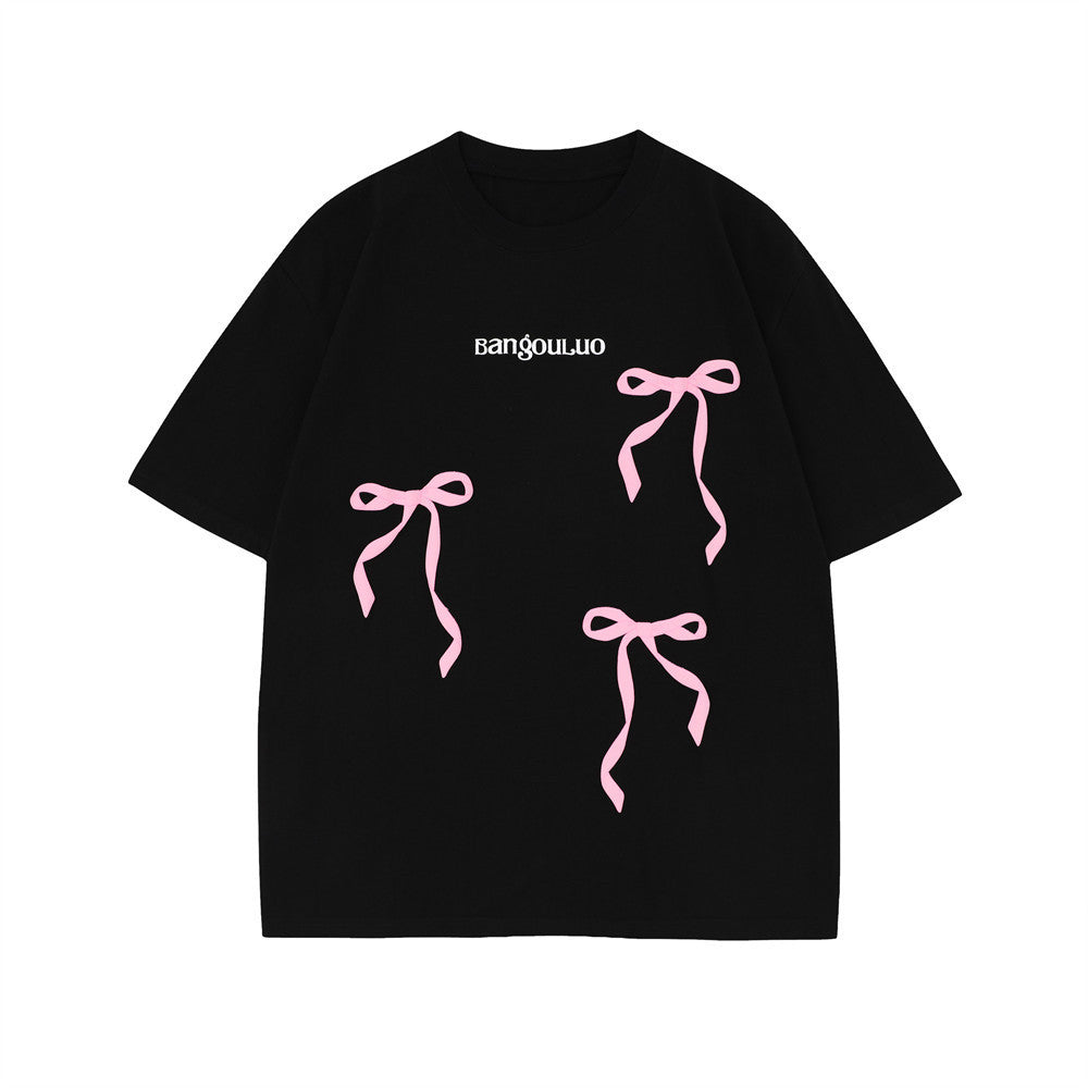 Creative Bowknot Printed Short Sleeve Men