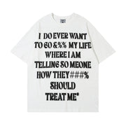 Printed Letter Cotton Short Sleeve Men