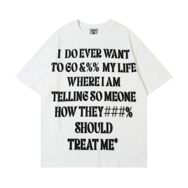 Printed Letter Cotton Short Sleeve Men
