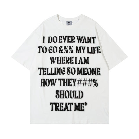 Printed Letter Cotton Short Sleeve Men