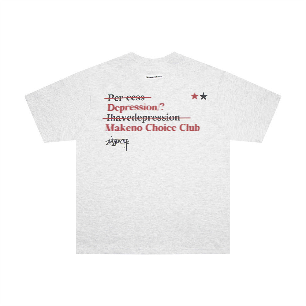 American Printed Letter Short Sleeve Men