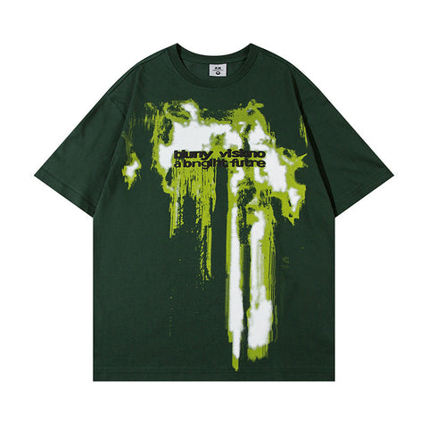 Fashion Splashed Ink Printing Short Sleeve Men
