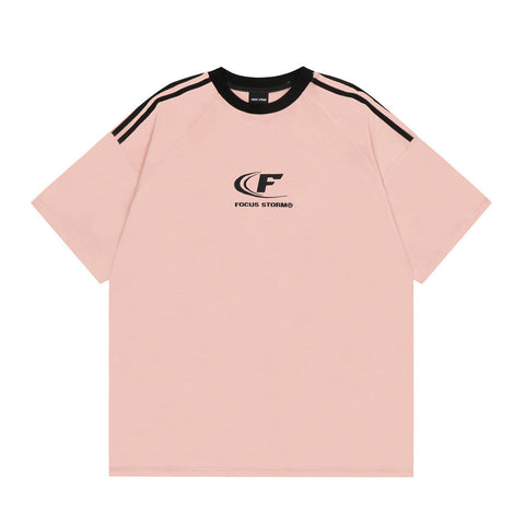 Letter Embroidery Short Sleeve American Men