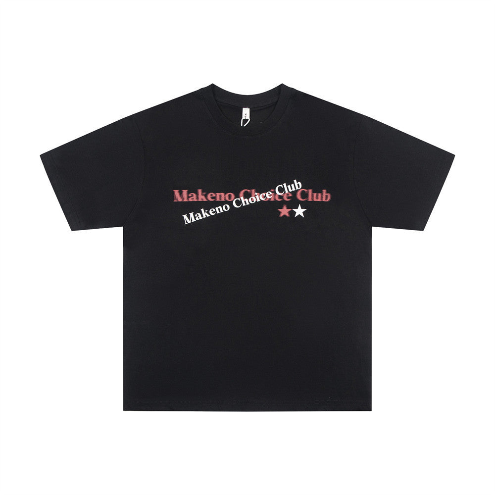 American Printed Letter Short Sleeve Men
