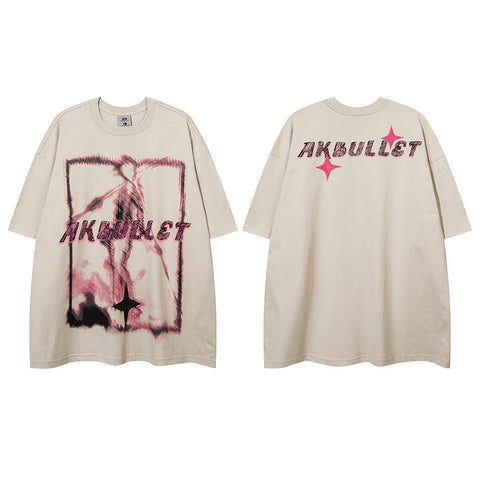 Abstract Graffiti Printing Short Sleeve Men