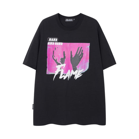 Hand Abstract Printing Short Sleeve Men