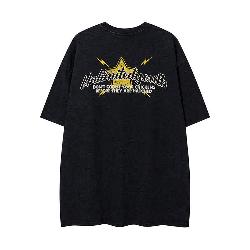Retro Cartoon Pattern Car Short Sleeve Men