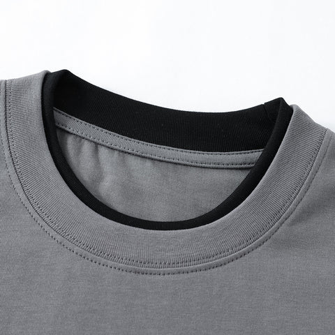 Fashion Colorblock Round Neck Short Sleeve Men