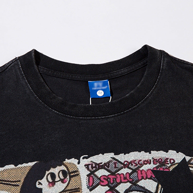 Fashion Cartoon Anime Loose Short Sleeve Men