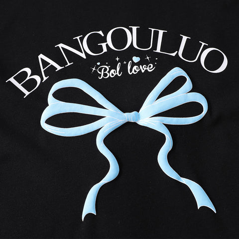 Fashion Bowknot Printed Short Sleeve Men