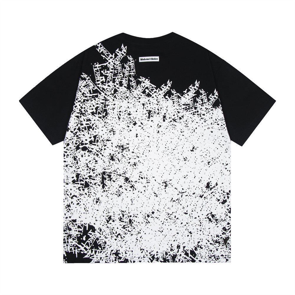 Full Printed Graffiti Cotton Short Sleeve Men