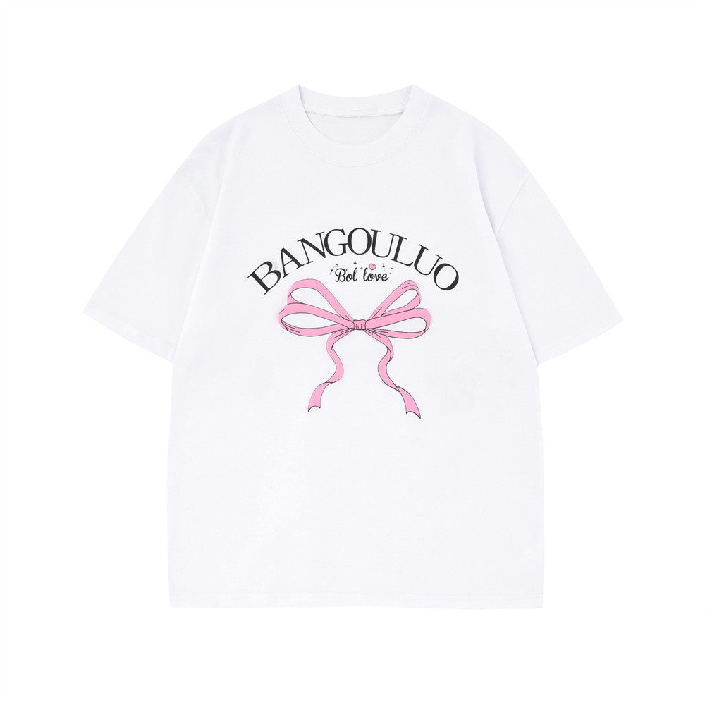 Fashion Bowknot Printed Short Sleeve Men