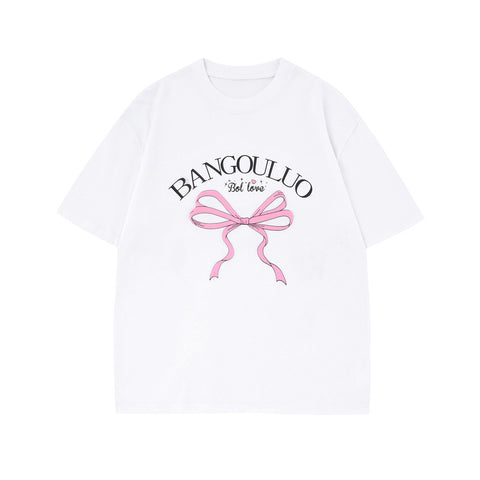 Fashion Bowknot Printed Short Sleeve Men