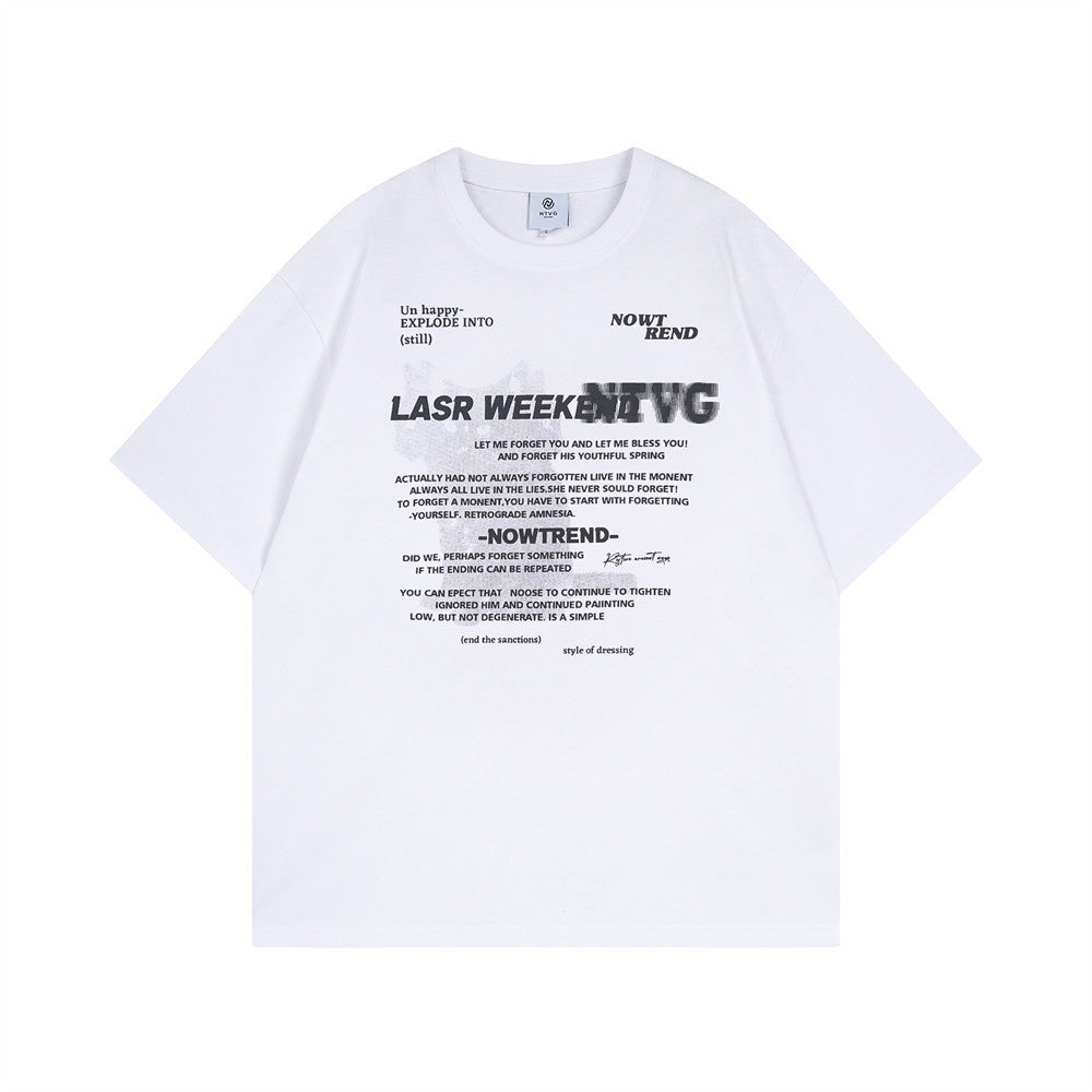 Letter Print Short-sleeve Casual Men