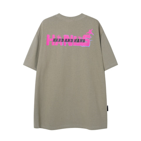 Hand Abstract Printing Short Sleeve Men