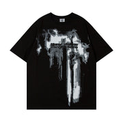 Fashion Splashed Ink Printing Short Sleeve Men