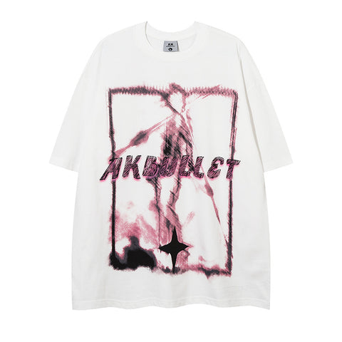 Abstract Graffiti Printing Short Sleeve Men