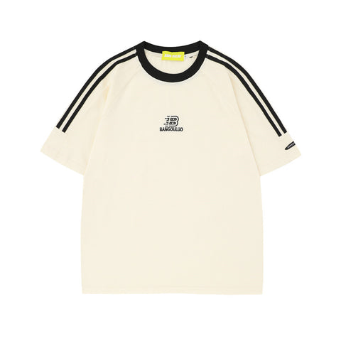 Simple Embroidered Letter Short Sleeve Men