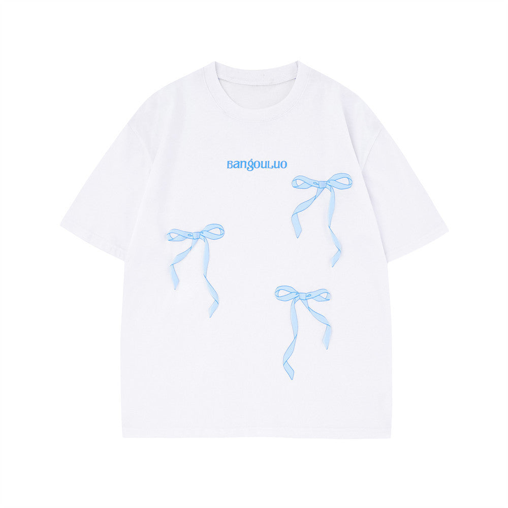 Creative Bowknot Printed Short Sleeve Men