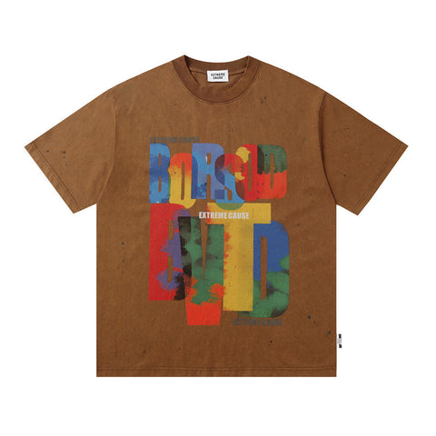 Creative Graffiti Letter Short Sleeve Men