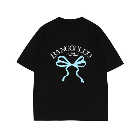 Fashion Bowknot Printed Short Sleeve Men