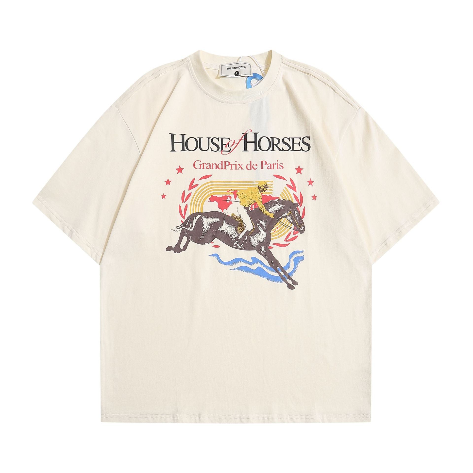 Horse Riding Printed Short Sleeve Casual Men