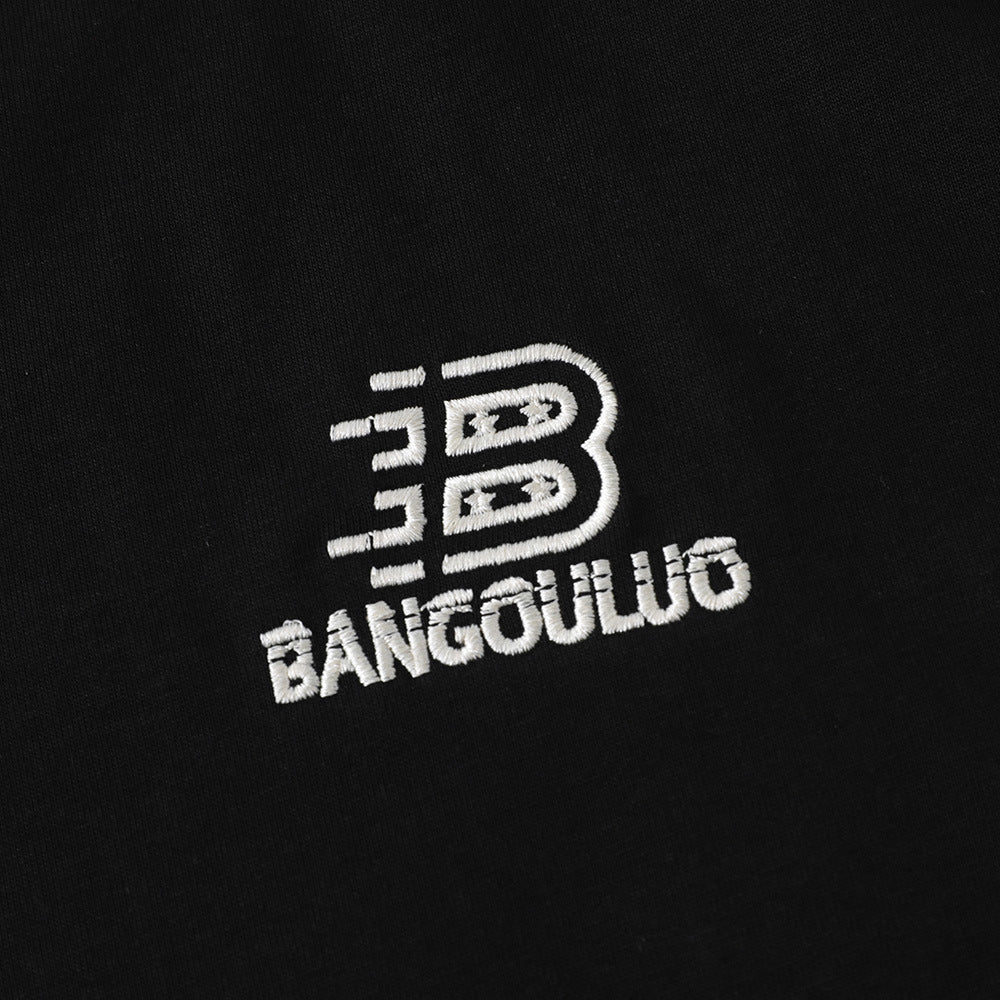 Simple Embroidered Letter Short Sleeve Men