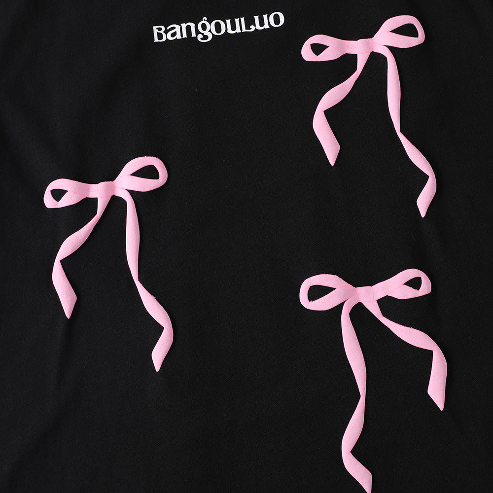 Creative Bowknot Printed Short Sleeve Men