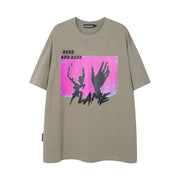 Hand Abstract Printing Short Sleeve Men