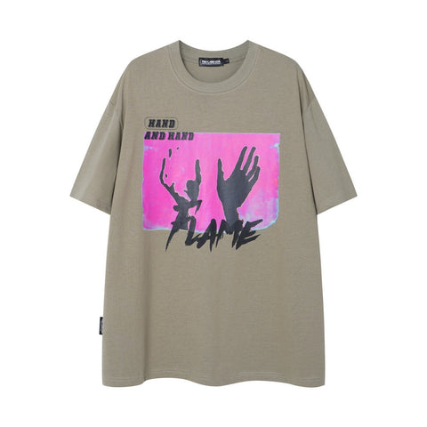 Hand Abstract Printing Short Sleeve Men