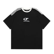 Letter Embroidery Short Sleeve American Men