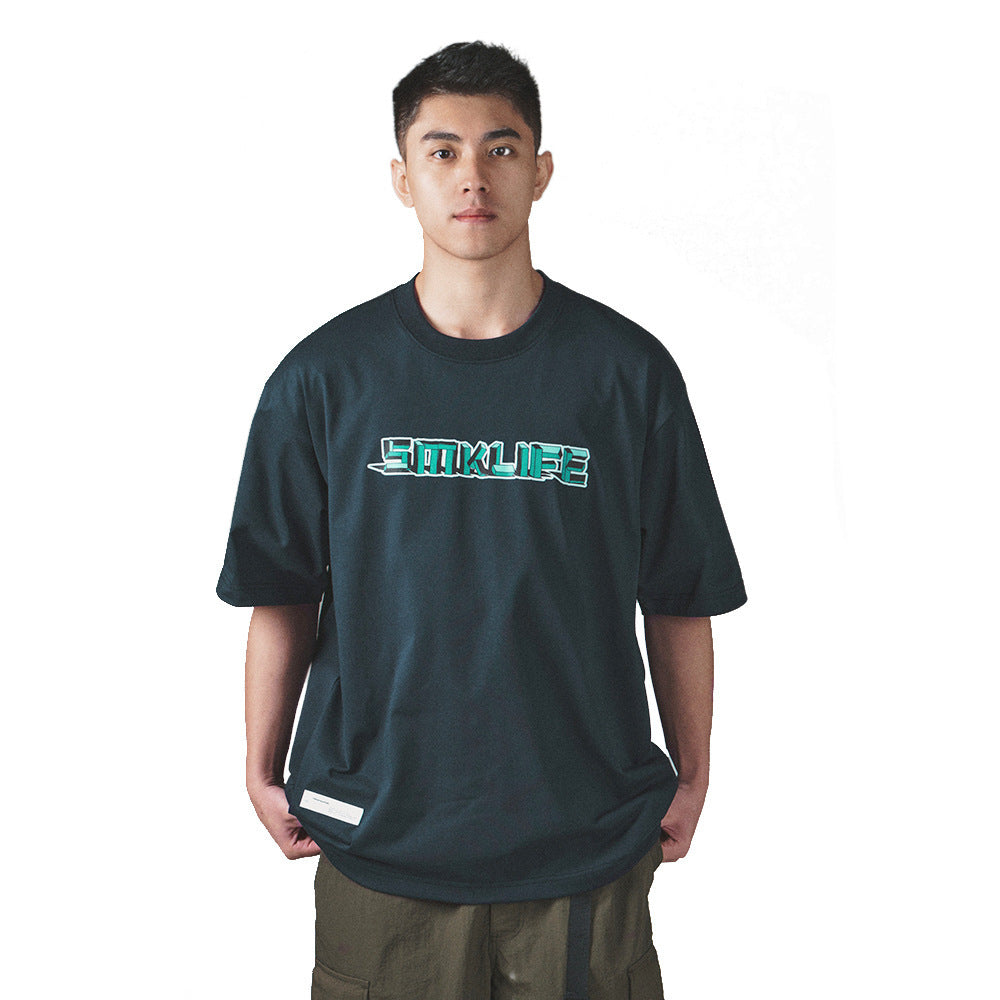 Fashion Simple Letter Print Short-sleeve Men