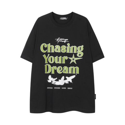 Peace Dove Letter Print Short-sleeve Men